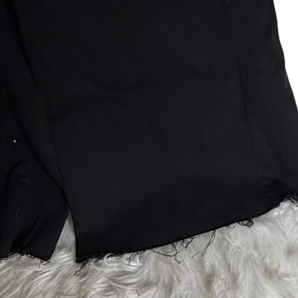 Free People‎ We The Free Raw Edge High Rise Flare Jeans Black Raw Hem Size 30